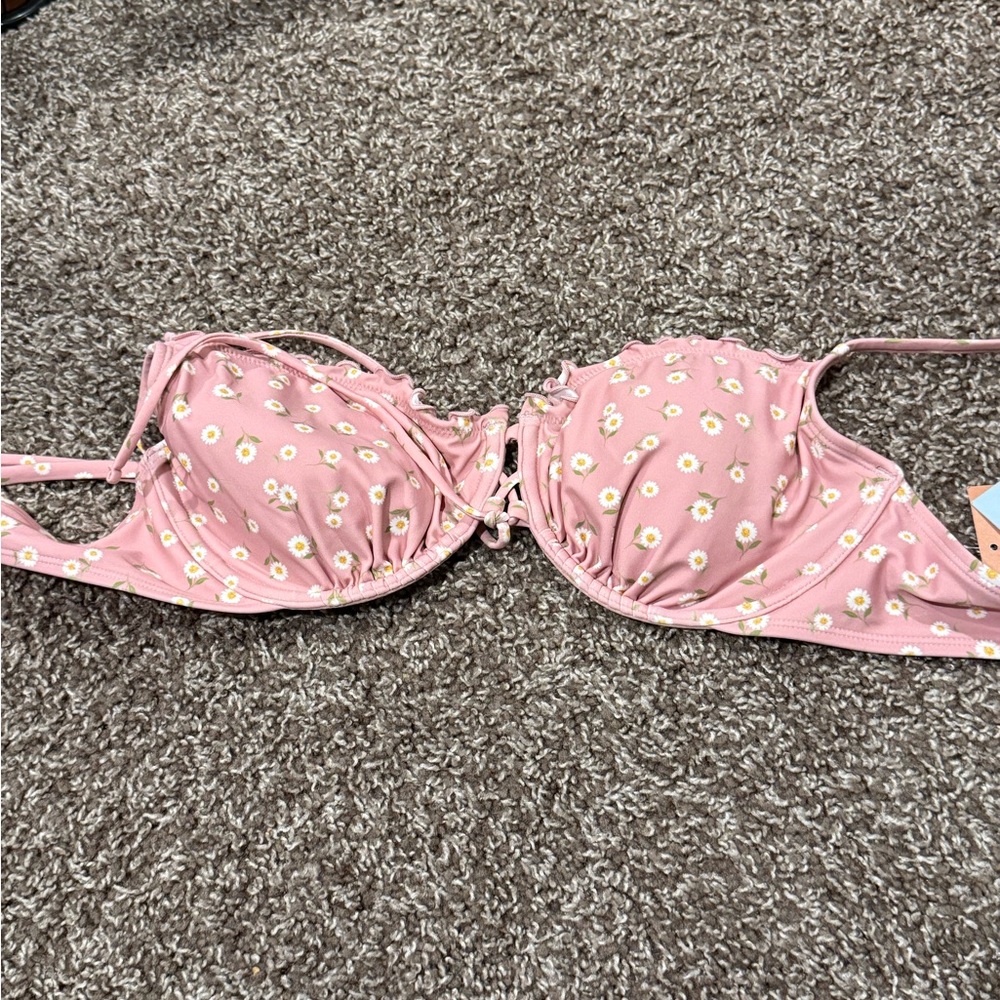 🥬Pink Floral Bikini Top